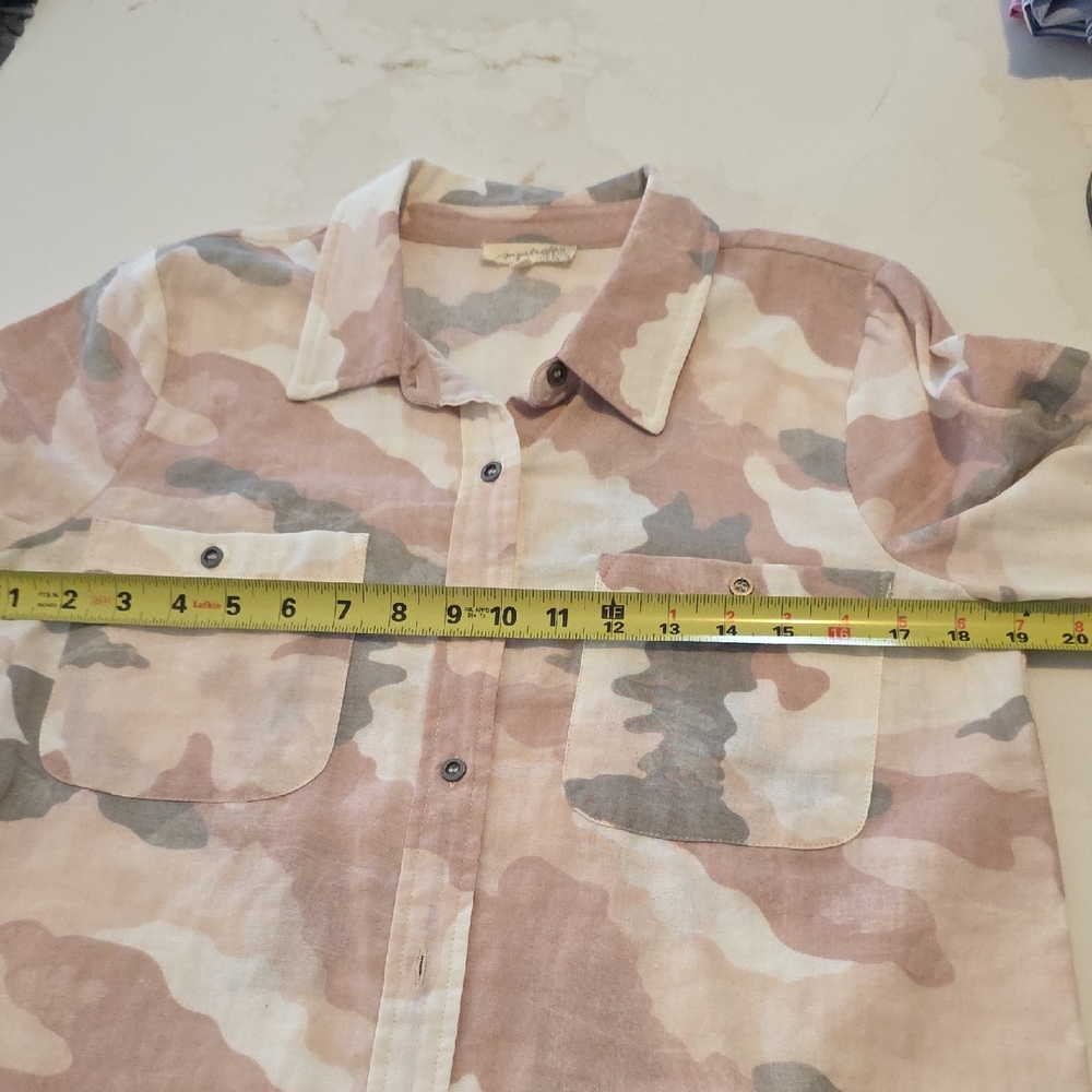 Mystree Pink and Gray Patterned Shirt Sz Small - Picture 5 of 6